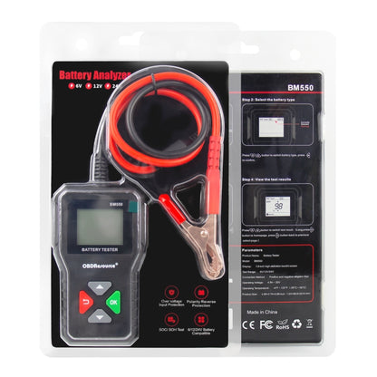 BM550 6V / 12V / 24V 3 in 1 เครื่องวิเคราะห์เครื่องทดสอบแบตเตอรี่เครื่องตรวจจับอายุการใช้งานแบตเตอรี่, BM550