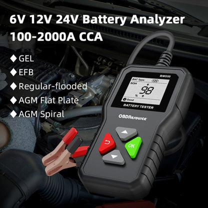 BM550 6V / 12V / 24V 3 in 1 เครื่องวิเคราะห์เครื่องทดสอบแบตเตอรี่เครื่องตรวจจับอายุการใช้งานแบตเตอรี่, BM550