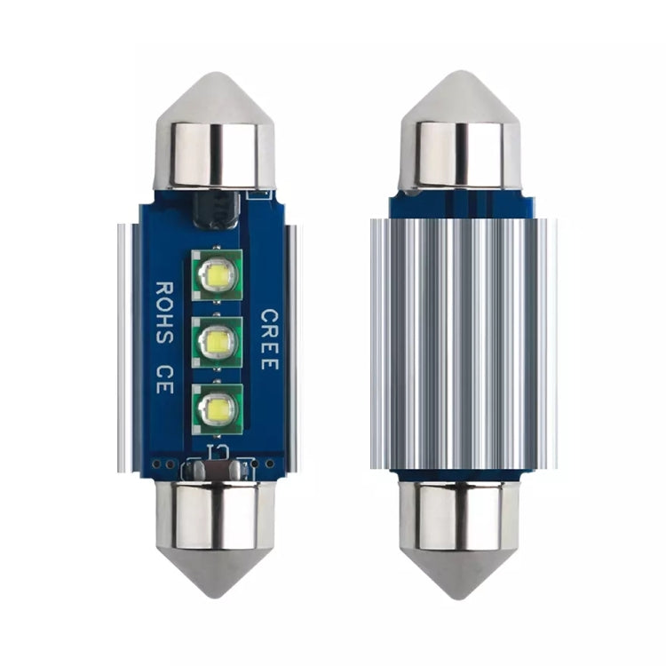 2 ชิ้น 36 มม. IC12V / 2.76W / 0.23A / 300LM 3LEDs SMD รถ โคมไฟอ่านหนังสือโดมแสง, 36mm