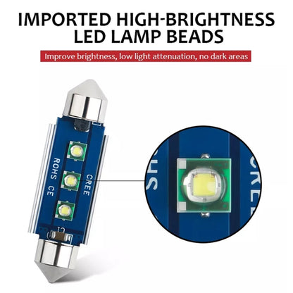 2 ชิ้น 36 มม. IC12V / 2.76W / 0.23A / 300LM 3LEDs SMD รถ โคมไฟอ่านหนังสือโดมแสง, 36mm