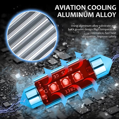 2 ชิ้น 36 มม. IC12V / 2.76W / 0.23A / 300LM 3LEDs SMD รถ โคมไฟอ่านหนังสือโดมแสง, 36mm