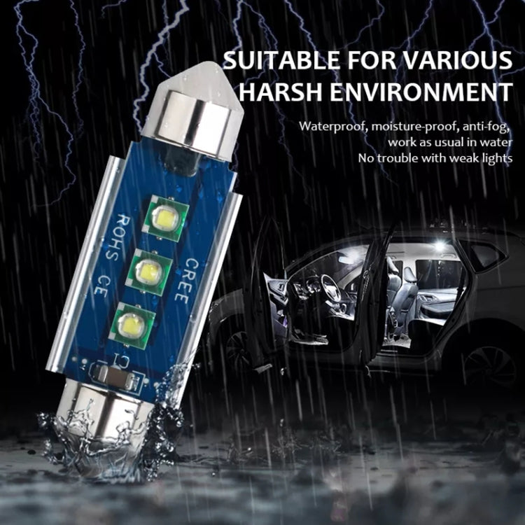 2 ชิ้น 36 มม. IC12V / 2.76W / 0.23A / 300LM 3LEDs SMD รถ โคมไฟอ่านหนังสือโดมแสง, 36mm