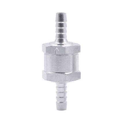 รถ 6 มม.อลูมิเนียมอัลลอยด์น้ำมันเชื้อเพลิงเบนซิน One Way Non Return Check Valve, 6mm Silver