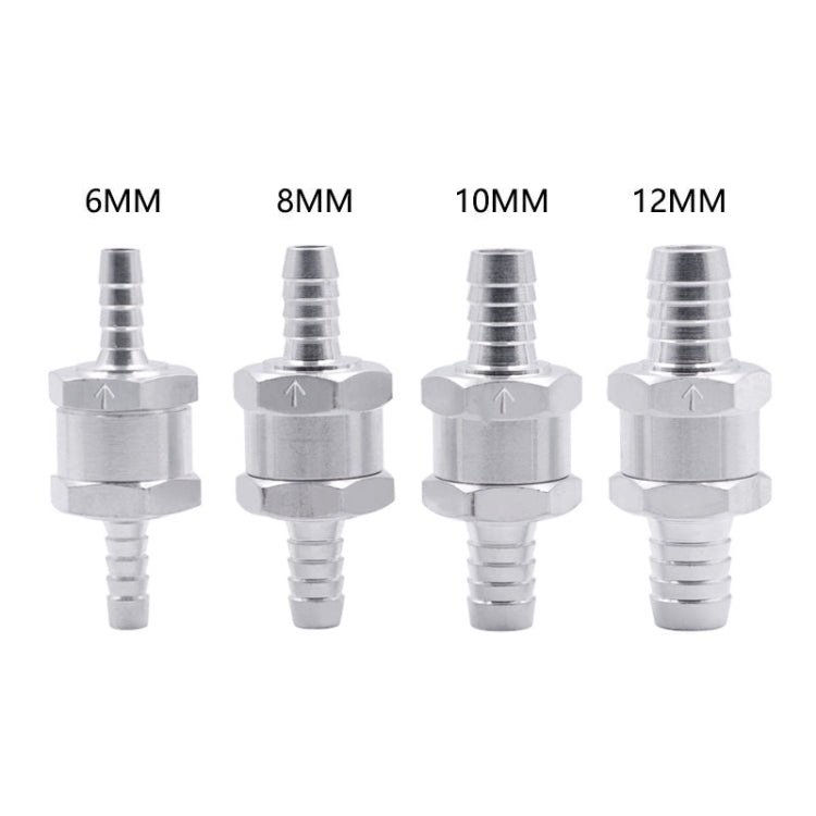 รถ 6 มม.อลูมิเนียมอัลลอยด์น้ำมันเชื้อเพลิงเบนซิน One Way Non Return Check Valve, 6mm Silver
