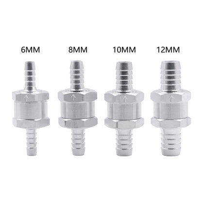รถ 6 มม.อลูมิเนียมอัลลอยด์น้ำมันเชื้อเพลิงเบนซิน One Way Non Return Check Valve, 6mm Silver