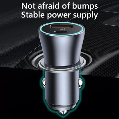 PD 20W อลูมิเนียมอัลลอยด์ Dual Interface Car Fast Charger