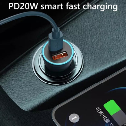 PD 20W อลูมิเนียมอัลลอยด์ Dual Interface Car Fast Charger