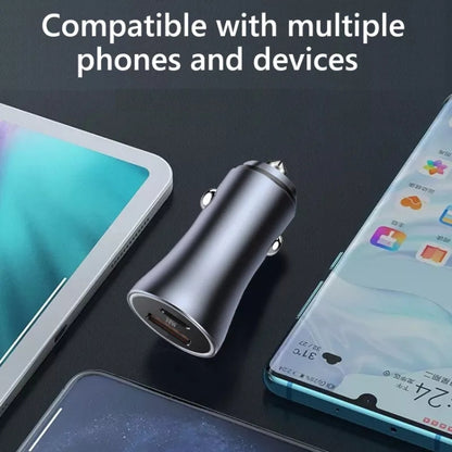 PD 20W อลูมิเนียมอัลลอยด์ Dual Interface Car Fast Charger