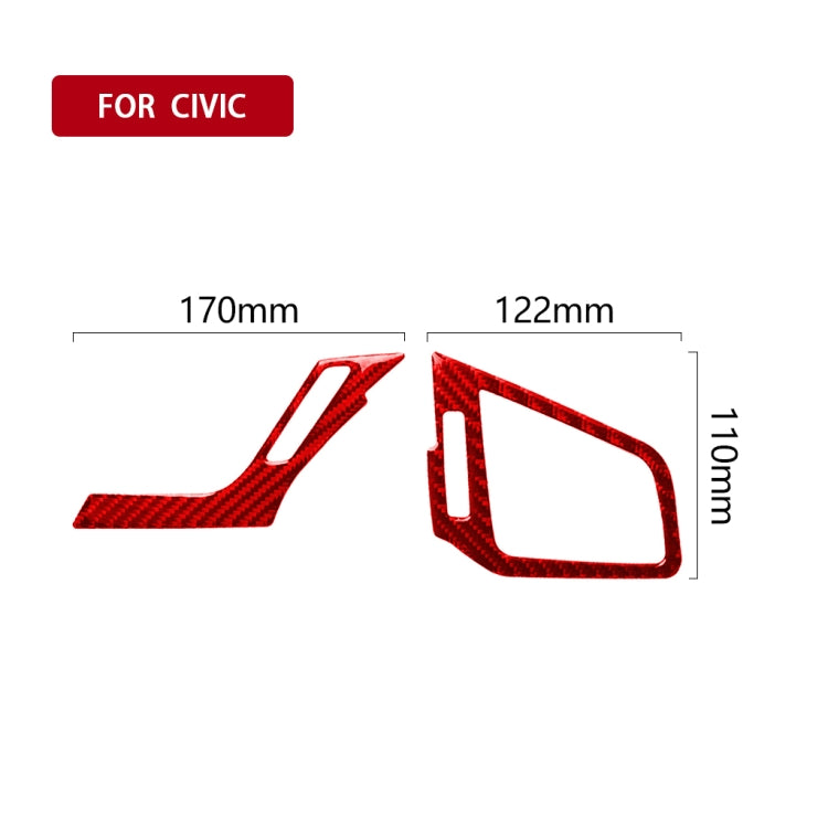 คาร์บอนไฟเบอร์ซ้ายและขวา Air Outlet ตกแต่งสติกเกอร์สำหรับ Honda รุ่นที่ 10 Civic 2016-2019, ไดรฟ์ซ้าย, Air Outlet Left Drive