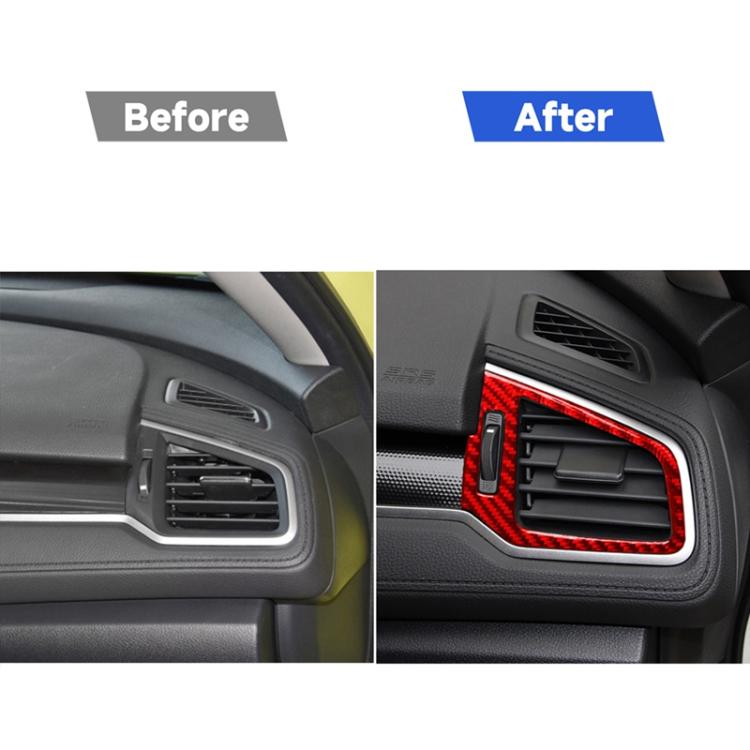 คาร์บอนไฟเบอร์ซ้ายและขวา Air Outlet ตกแต่งสติกเกอร์สำหรับ Honda รุ่นที่ 10 Civic 2016-2019, ไดรฟ์ซ้าย, Air Outlet Left Drive
