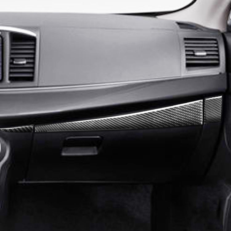 รถคาร์บอนไฟเบอร์ผู้โดยสารด้านข้างถุงมือกล่องสติกเกอร์ตกแต่งสำหรับ Mitsubishi Lancer EVO 2008-2015,ไดรฟ์ซ้าย, Passenger Side Glove Box, Left Drive