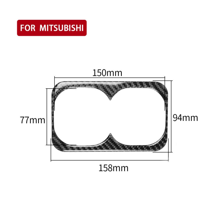 คาร์บอนไฟเบอร์ด้านหลังกลางที่วางแขนถ้วยผู้ถือสติกเกอร์ตกแต่งสำหรับ Mitsubishi Lancer EVO 2008-2015, ซ้ายและขวา Universal, Rear Center Armrest Cup Holder
