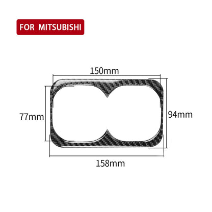 คาร์บอนไฟเบอร์ด้านหลังกลางที่วางแขนถ้วยผู้ถือสติกเกอร์ตกแต่งสำหรับ Mitsubishi Lancer EVO 2008-2015, ซ้ายและขวา Universal, Rear Center Armrest Cup Holder