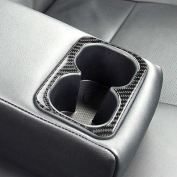 คาร์บอนไฟเบอร์ด้านหลังกลางที่วางแขนถ้วยผู้ถือสติกเกอร์ตกแต่งสำหรับ Mitsubishi Lancer EVO 2008-2015, ซ้ายและขวา Universal, Rear Center Armrest Cup Holder