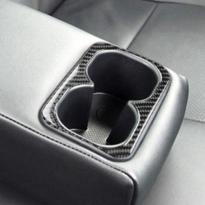 คาร์บอนไฟเบอร์ด้านหลังกลางที่วางแขนถ้วยผู้ถือสติกเกอร์ตกแต่งสำหรับ Mitsubishi Lancer EVO 2008-2015, ซ้ายและขวา Universal, Rear Center Armrest Cup Holder