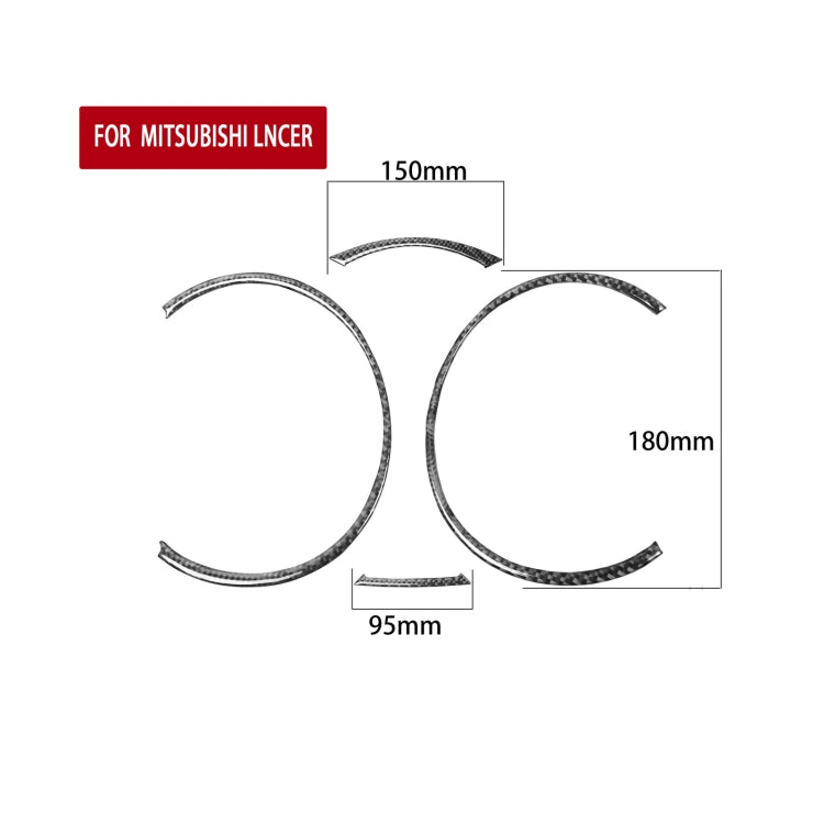 4 ชิ้นคาร์บอนไฟเบอร์ Speedometer ตกแต่งสติกเกอร์สำหรับ Mitsubishi Lancer EVO 2008-2015, ซ้ายและขวาไดรฟ์ Universal, Speedometer