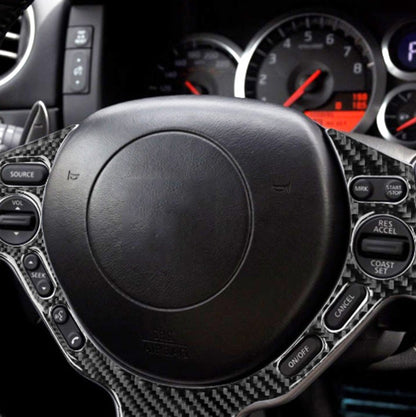 คาร์บอนไฟเบอร์พวงมาลัยปุ่มสติกเกอร์ตกแต่งสำหรับ Nissan GTR R35 2008-2016, ซ้ายและขวา Universal, Steering Wheel Buttons