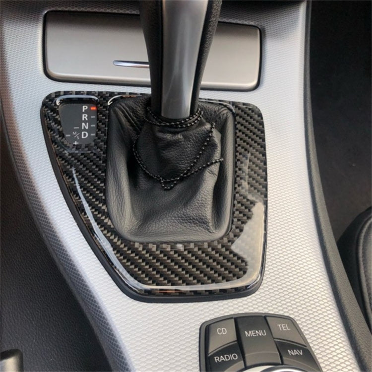 คาร์บอนไฟเบอร์รถซ้ายขับรถเกียร์แผงสติกเกอร์ตกแต่งสำหรับ BMW E90 / E92 2005-2012, เหมาะสำหรับซ้ายขับรถ, Left Driving Gear Panel