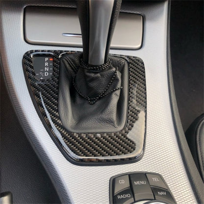 คาร์บอนไฟเบอร์รถซ้ายขับรถเกียร์แผงสติกเกอร์ตกแต่งสำหรับ BMW E90 / E92 2005-2012, เหมาะสำหรับซ้ายขับรถ, Left Driving Gear Panel