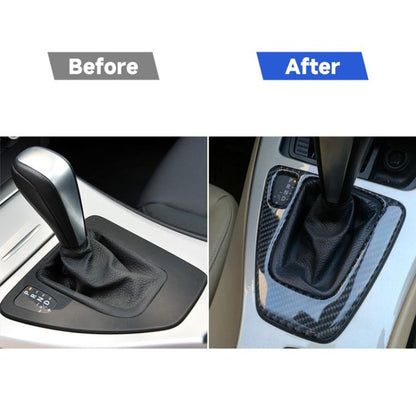 คาร์บอนไฟเบอร์รถซ้ายขับรถเกียร์แผงสติกเกอร์ตกแต่งสำหรับ BMW E90 / E92 2005-2012, เหมาะสำหรับซ้ายขับรถ, Left Driving Gear Panel