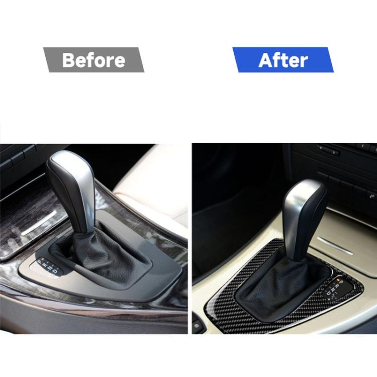 คาร์บอนไฟเบอร์รถขวาขับรถเกียร์แผงสติกเกอร์ตกแต่งสำหรับ BMW E90 / E92 2005-2012, Right Driving Gear Panel