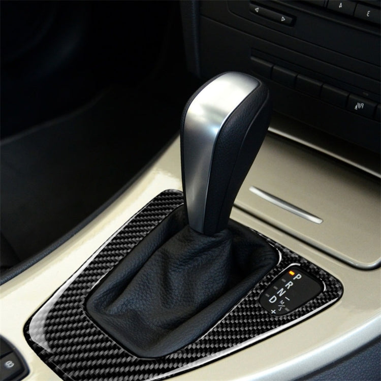 คาร์บอนไฟเบอร์รถขวาขับรถเกียร์แผงสติกเกอร์ตกแต่งสำหรับ BMW E90 / E92 2005-2012, Right Driving Gear Panel