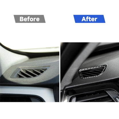 คาร์บอนไฟเบอร์รถเครื่องมือ Air Outlet สติกเกอร์ตกแต่งสำหรับ BMW (F30) 2013-2018/(F34) 2013-2017, เหมาะสำหรับขับรถด้านซ้าย, Instrument Air Outlet