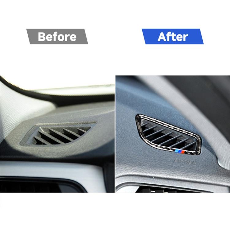 สามสีคาร์บอนไฟเบอร์เครื่องมือรถช่องระบายอากาศสติ๊กเกอร์ตกแต่งสำหรับ BMW (F30) 2013-2018 / (F34) 2013-2017, Sutible สำหรับการขับขี่ทางซ้าย, Instrument Air Outlet(Three Color)