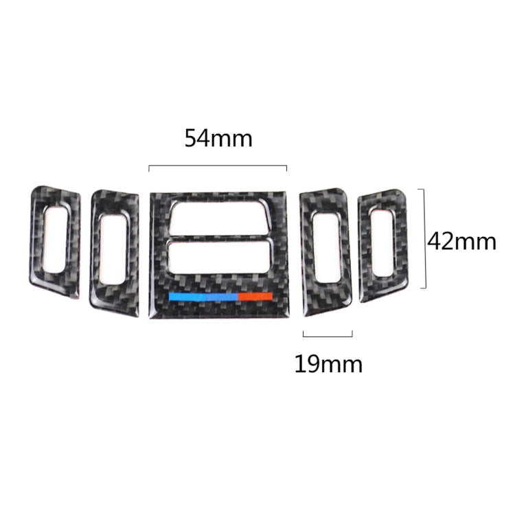 5 ชิ้นจับคู่ต่ำคาร์บอนไฟเบอร์รถแอร์ O Utlet ตกแต่งสติ๊กเกอร์สำหรับ BMW E90 / E92 / E93 2005-2012, Low Matching Air Outlet