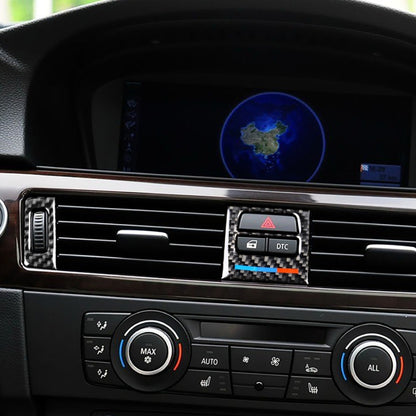 5 ชิ้นจับคู่ต่ำคาร์บอนไฟเบอร์รถแอร์ O Utlet ตกแต่งสติ๊กเกอร์สำหรับ BMW E90 / E92 / E93 2005-2012, Low Matching Air Outlet