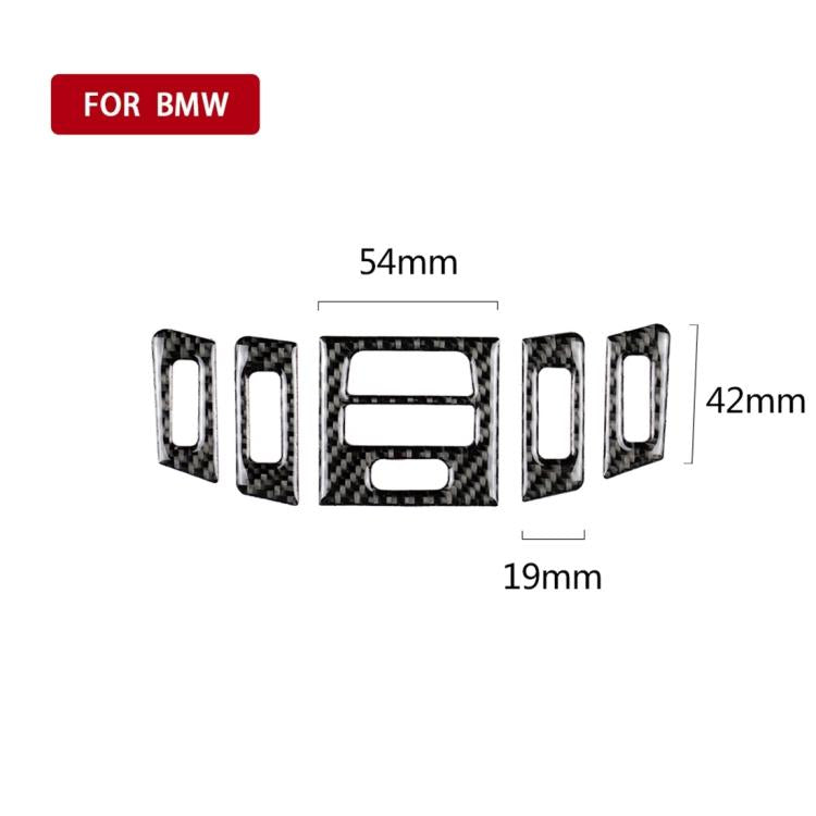 5 ชิ้นสูงจับคู่คาร์บอนไฟเบอร์รถอากาศ O Utlet ตกแต่งสติ๊กเกอร์สำหรับ BMW E90 / E92 / E93 2005-2012, High Matching Air Outlet