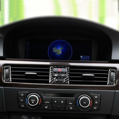 5 ชิ้นสูงจับคู่คาร์บอนไฟเบอร์รถอากาศ O Utlet ตกแต่งสติ๊กเกอร์สำหรับ BMW E90 / E92 / E93 2005-2012, High Matching Air Outlet