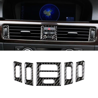 5 ชิ้นสูงจับคู่คาร์บอนไฟเบอร์รถอากาศ O Utlet ตกแต่งสติ๊กเกอร์สำหรับ BMW E90 / E92 / E93 2005-2012, High Matching Air Outlet