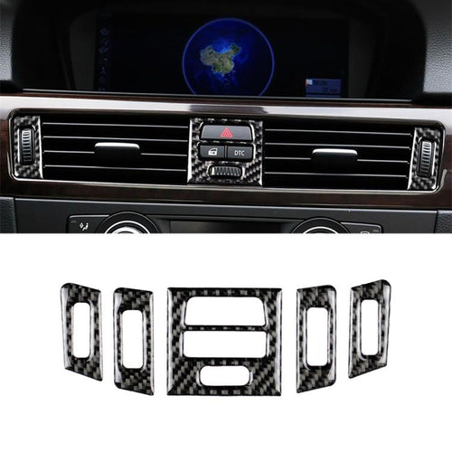 5 ชิ้นสูงจับคู่คาร์บอนไฟเบอร์รถอากาศ O Utlet ตกแต่งสติ๊กเกอร์สำหรับ BMW E90 / E92 / E93 2005-2012, High Matching Air Outlet