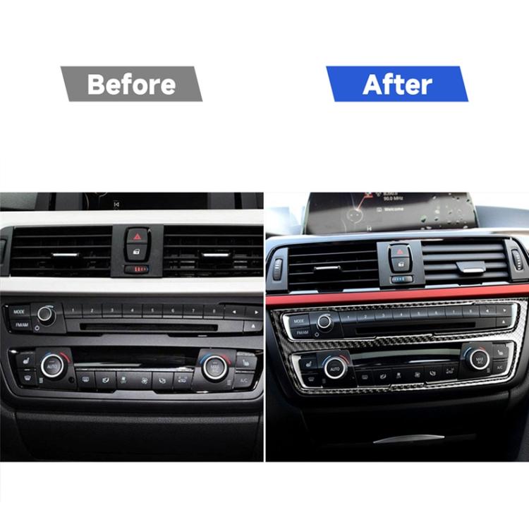 คาร์บอนไฟเบอร์รถยนต์แผงซีดีสติกเกอร์ตกแต่งสำหรับ BMW (F30) 2013-2015 / (F34) 2013-2016, CD Panel