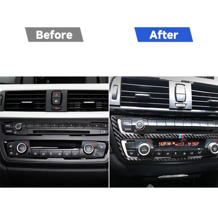 สามสีคาร์บอนไฟเบอร์รถซีดีแผงสติกเกอร์ตกแต่งสำหรับ BMW (F30) 2013-2015 / (F34) 2013-2016, CD Panel(Three Color)