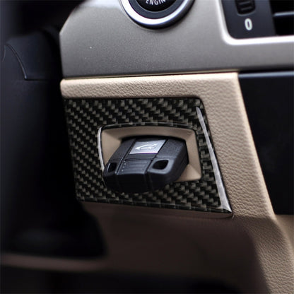 คาร์บอนไฟเบอร์รถซ้ายขับรถสวิตช์จุดระเบิดสติกเกอร์ตกแต่งสำหรับ BMW E90 / E92 2005-2012, Left Driving Ignition Switch