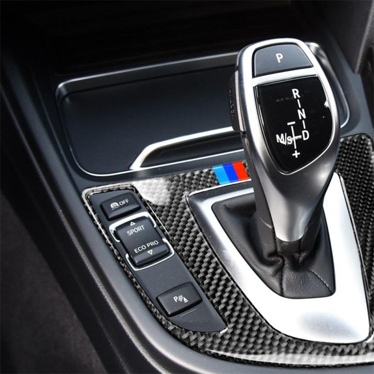 สามสีคาร์บอนไฟเบอร์รถเกียร์แผงสติกเกอร์ตกแต่งสำหรับ BMW (F30) 2013-2017 / (F34) 2013-2017, Sutible สำหรับซ้ายขับรถ, Gear Panel(Three Color)