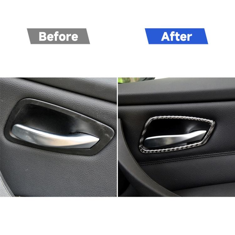 สติ๊กเกอร์ตกแต่งมือจับประตูรถคาร์บอนไฟเบอร์สำหรับ BMW E90 / 320i / 318i / 325i, Door Handle