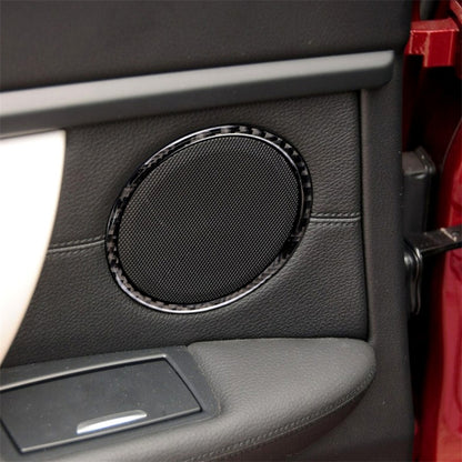 คาร์บอนไฟเบอร์รถแตรวงกลมสติกเกอร์ตกแต่งสำหรับ BMW E90 / E84 / 320i / 325i, Horn Circle