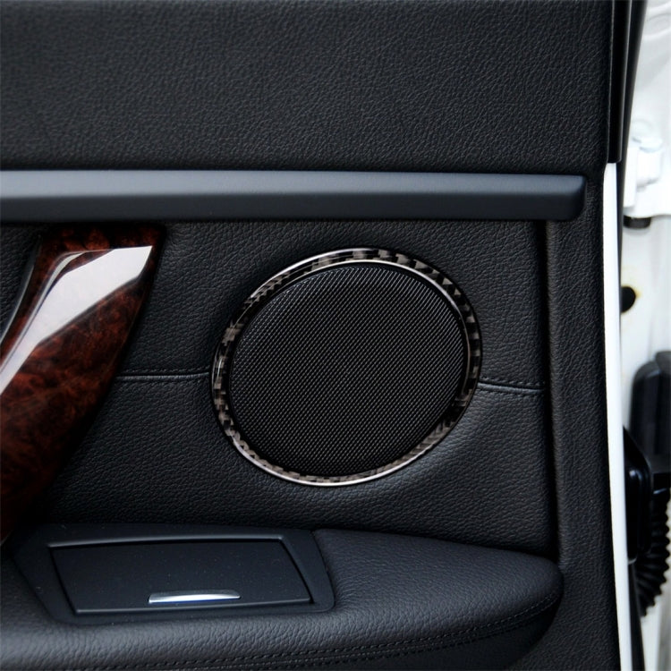 คาร์บอนไฟเบอร์รถแตรวงกลมสติกเกอร์ตกแต่งสำหรับ BMW E90 / E84 / 320i / 325i, Horn Circle