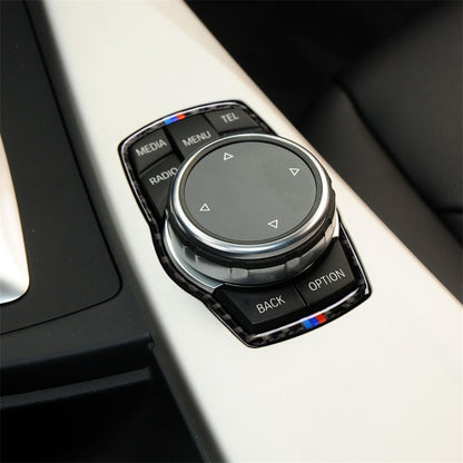 สามสีคาร์บอนไฟเบอร์รถมัลติมีเดียกรอบสติกเกอร์ตกแต่งสำหรับ BMW X3 / X4 / X5 / X6 / F07 / F10 / F15 / F16 / F20 / F25 / F26 / F30 / F34, Multimedia Frame(Three Color)