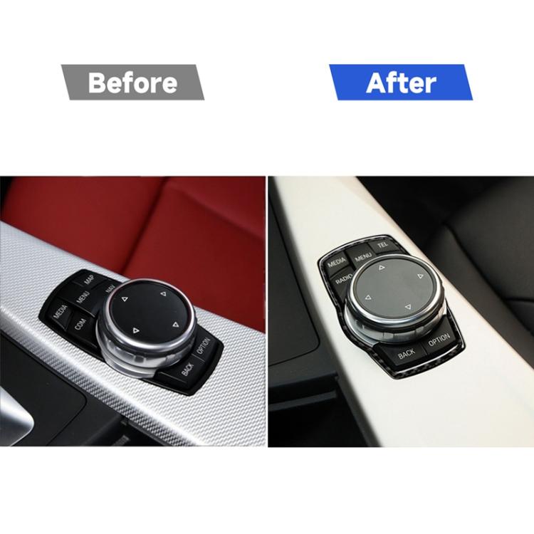 คาร์บอนไฟเบอร์รถมัลติมีเดียกรอบตกแต่งสติกเกอร์สำหรับ BMW X3 / X4 / X5 / X6 / F07 / F10 / F15 / F16 / F20 / F25 / F26 / F30 / F34, Multimedia Frame