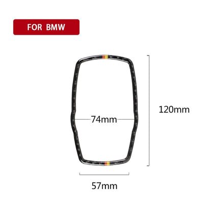 สีส้มสีแดงคาร์บอนไฟเบอร์รถมัลติมีเดียกรอบสติกเกอร์ตกแต่งสำหรับ BMW X3 / X4 / X5 / X6 / F07 / F10 / F15 / F16 / F20 / F25 / F26 / F30 / F34, Multimedia Frame (Orange Red Color)