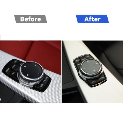 สีส้มสีแดงคาร์บอนไฟเบอร์รถมัลติมีเดียกรอบสติกเกอร์ตกแต่งสำหรับ BMW X3 / X4 / X5 / X6 / F07 / F10 / F15 / F16 / F20 / F25 / F26 / F30 / F34, Multimedia Frame (Orange Red Color)