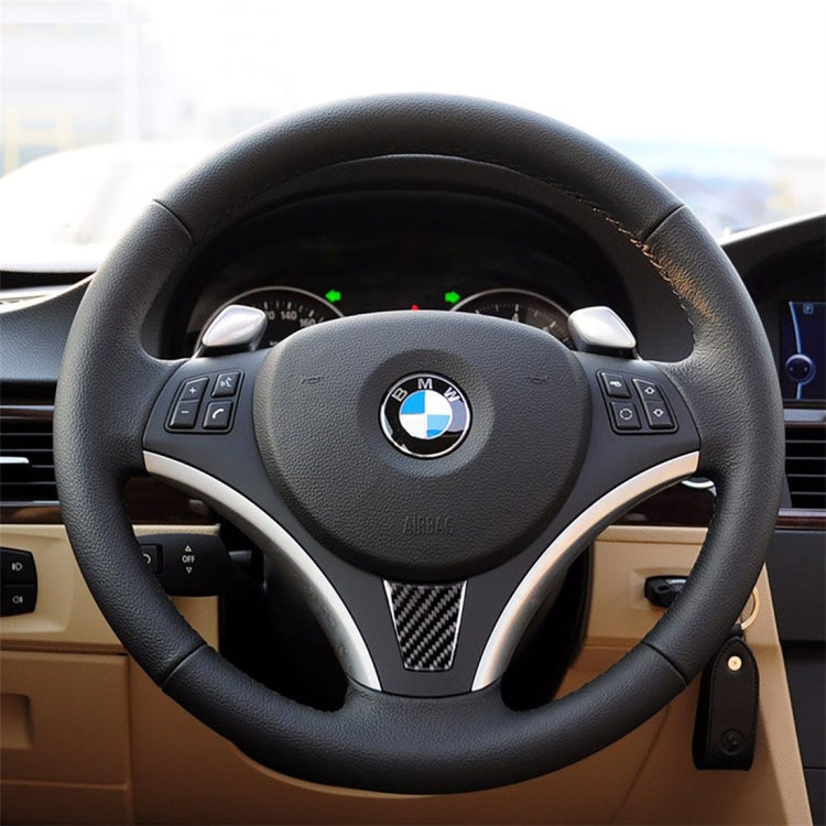 ขนาดใหญ่รุ่นคาร์บอนไฟเบอร์รถพวงมาลัยสติกเกอร์ตกแต่งสำหรับ BMW E90 2005-2012, Steering Wheel