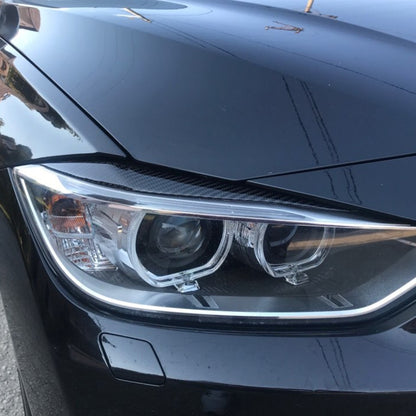 1 คู่คาร์บอนไฟเบอร์รถโคมไฟคิ้วสติกเกอร์ตกแต่งสำหรับ BMW F30 2013-2015, Lamp Eyebrow