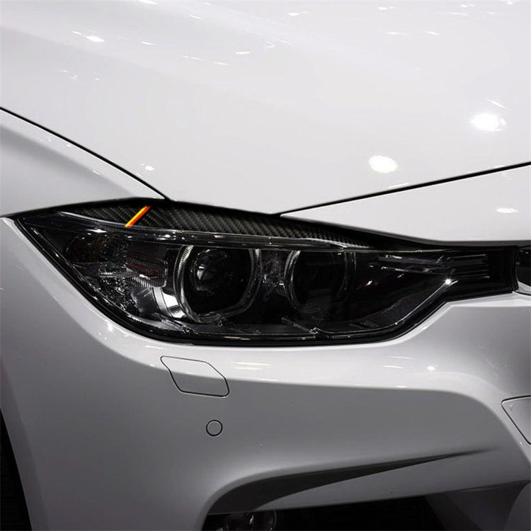 1 คู่สีเหลืองสีแดงคาร์บอนไฟเบอร์รถคิ้วสติกเกอร์ตกแต่งสำหรับ BMW F30 2013-2015, Lamp Eyebrow(Yellow Red Color)