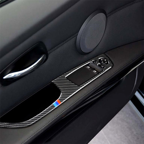 2 ชิ้นสามสีคาร์บอนไฟเบอร์รถซ้ายขับรถยกแผงสติกเกอร์ตกแต่งสำหรับ BMW E92 20052012, เส้นผ่านศูนย์กลาง: 40.4 ซม., Diameter: 40.4cm(Three Color)