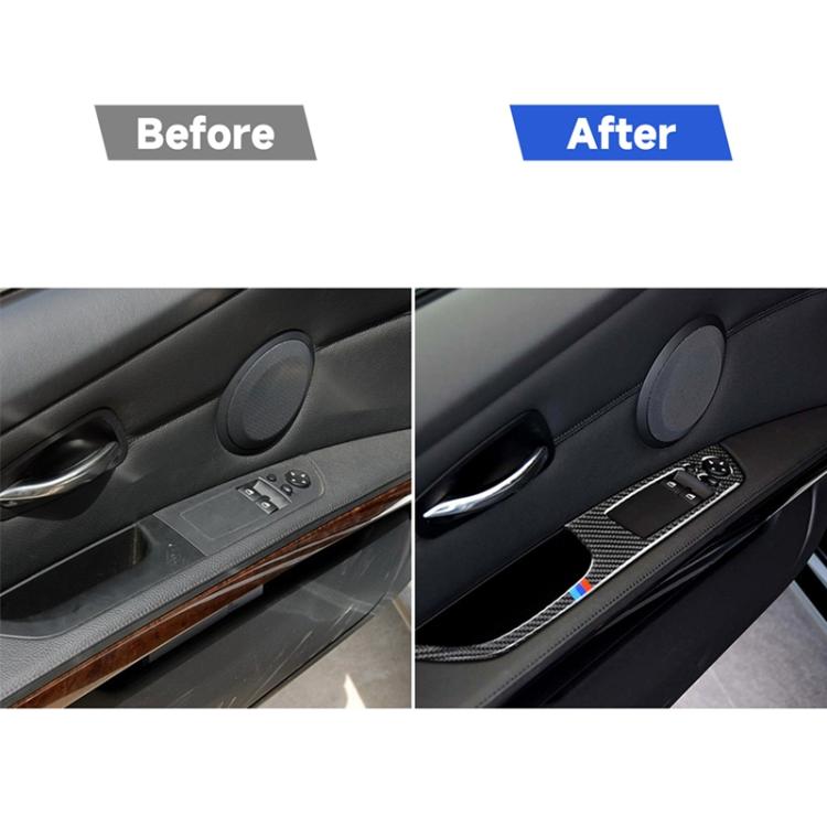 2 ชิ้นสามสีคาร์บอนไฟเบอร์รถซ้ายขับรถยกแผงสติกเกอร์ตกแต่งสำหรับ BMW E92 20052012, เส้นผ่านศูนย์กลาง: 40.4 ซม., Diameter: 40.4cm(Three Color)